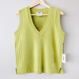 Jason Wu 100% cashmere sweater vest chartreuse medium NWT green sleeveless knit